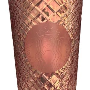 Starbucks 2021 Rose Gold Jeweled Studded Tumbler Cup Grande 16oz NEW